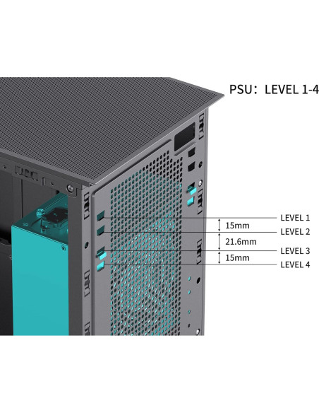 Caja de Computadora JONSBO D41 Malla SC Negra ATX con Pantalla