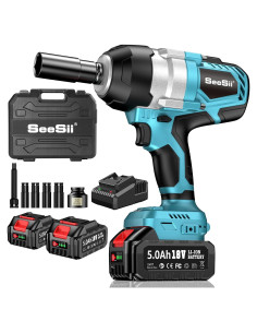 Llave de Impacto Inalámbrica Seesii 1400Nm 18V 5000mAh