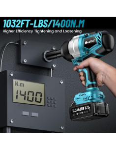 Llave de Impacto Inalámbrica Seesii 1400Nm 18V 5000mAh 2