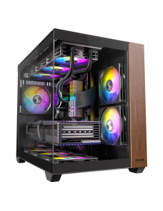 Caja de PC ATX Okinos Mirage 6 de Madera con Ventiladores ARGB
