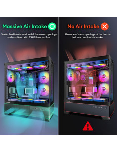 Caja de PC ATX Okinos Aqua 7 Negra con Ventiladores ARGB 2