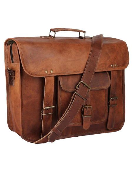 Bolsa de mensajero de cuero The Vintage Stuff 40.64 cm