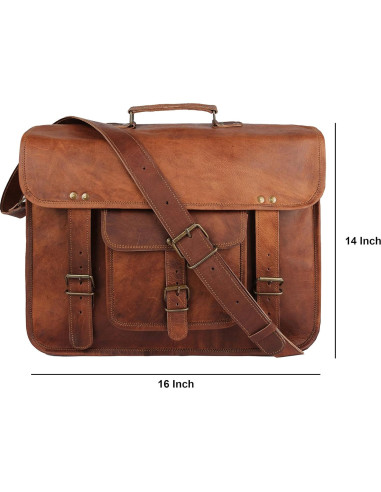 Bolsa de mensajero de cuero The Vintage Stuff 40.64 cm