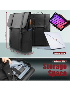Mochila HK Impermeable para Laptop 15.6" - 18L - Negro 2