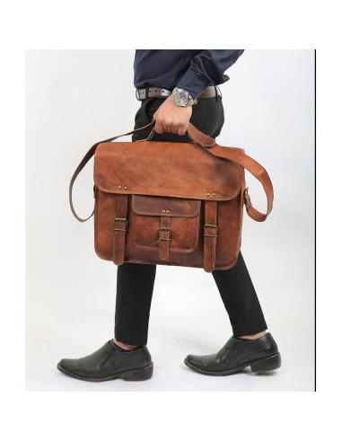 Bolsa de mensajero de cuero The Vintage Stuff 40.64 cm