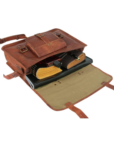 Bolsa de mensajero de cuero The Vintage Stuff 40.64 cm