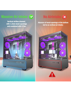 Caja de PC KEDIERS G7 ATX Negra con 5 Ventiladores ARGB 2