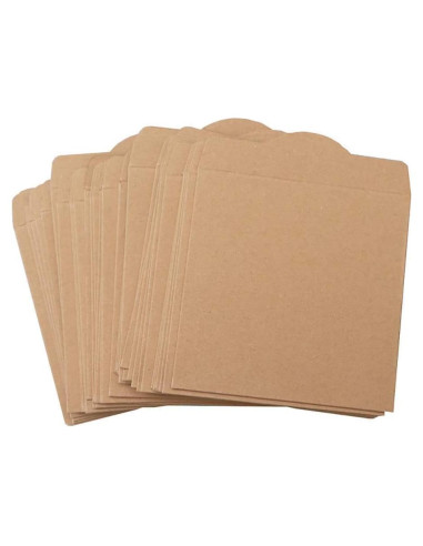 25 Sobres de Papel Kraft Marrón Retro para CD/DVD 13x13 cm