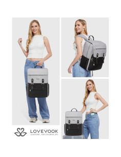 Mochila de Viaje LOVEVOOK para Portátil 15.6" Gris y Negro 2