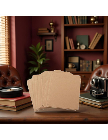 25 Sobres de Papel Kraft Marrón Retro para CD/DVD 13x13 cm