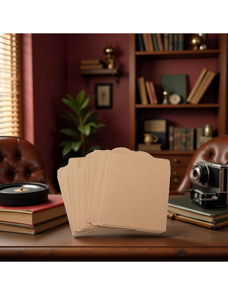 25 Sobres de Papel Kraft Marrón Retro para CD/DVD 13x13 cm