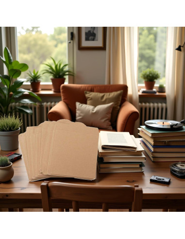 25 Sobres de Papel Kraft Marrón Retro para CD/DVD 13x13 cm