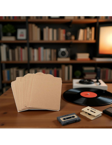 25 Sobres de Papel Kraft Marrón Retro para CD/DVD 13x13 cm