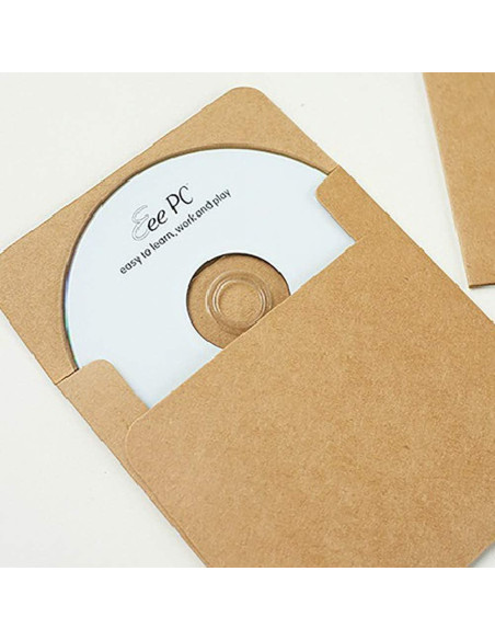 25 Sobres de Papel Kraft Marrón Retro para CD/DVD 13x13 cm