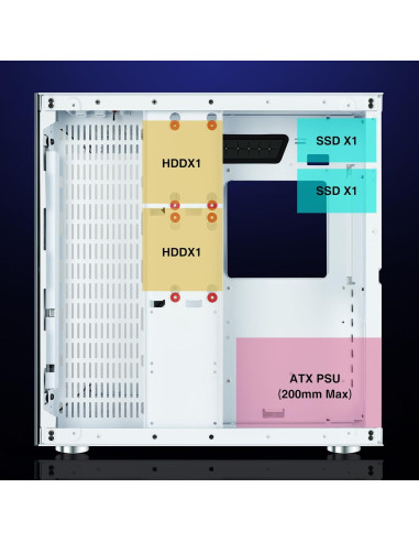 Caja de PC Gaming GIM ATX Blanca con Vidrio Templado y RGB