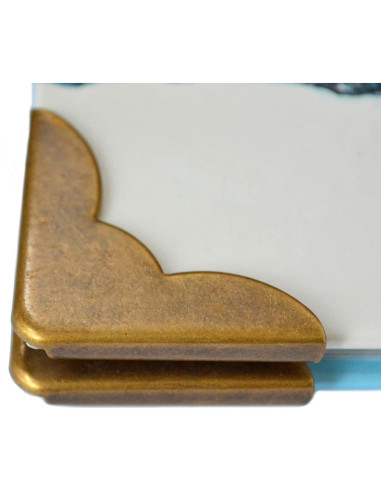 20 Protectores de Esquinas de Bronce Vintage Mikadolly 40mm