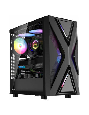 Caja de PC RUIX CV203 Mid-Tower ATX con 4 Ventiladores RGB