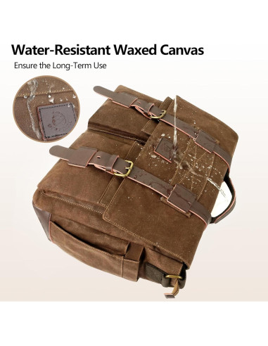 Bolsa Mensajera Densata para Laptop 15.6" Marrón Vintage