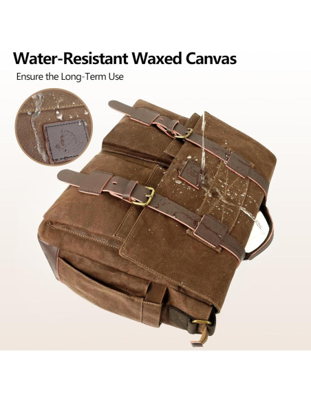 Bolsa Mensajera Densata para Laptop 15.6" Marrón Vintage