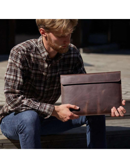 Funda de cuero para MacBook Air 15 INCARNE marrón vintage