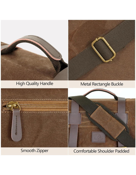 Bolsa Mensajera Densata para Laptop 15.6" Marrón Vintage