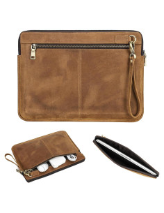 Funda para Laptop de Cuero CataPurus 14.2" Vintage Marrón