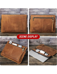 Funda para Laptop de Cuero CataPurus 14.2" Vintage Marrón 2