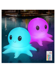 Luces Flotantes Solares Qoolife Pulpo 2 Paquete Multicolor