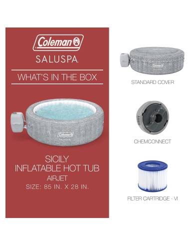 Cascada LED SaluSpa + Jacuzzi Inflable Sicily 7 Personas