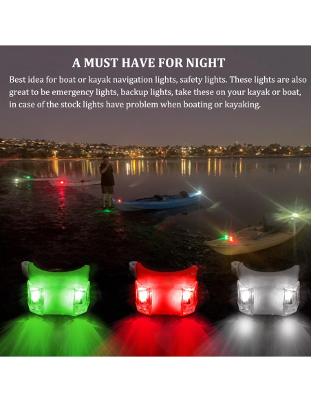 Luces de Navegación Botepon para Kayak Nocturno - 4 Pcs LED