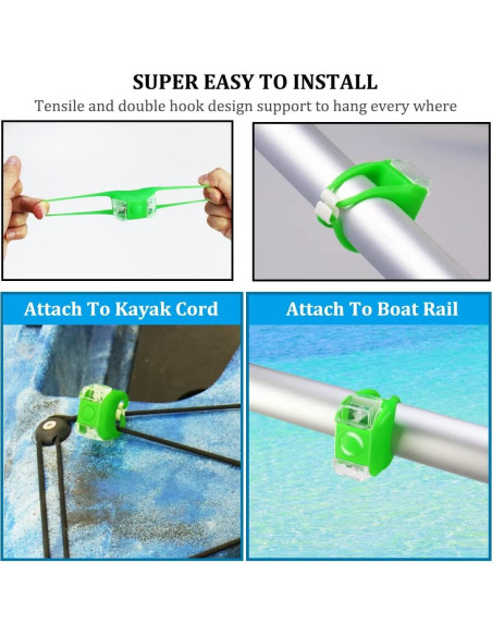 Luces de Navegación Botepon para Kayak Nocturno - 4 Pcs LED