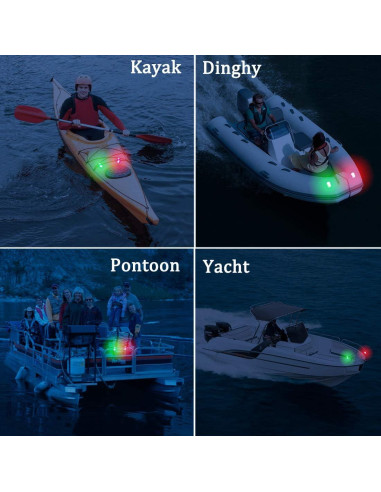 Luces de Navegación Botepon para Kayak Nocturno - 4 Pcs LED