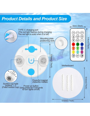 Luces LED Sumergibles TEPENAR 2023 con Control Remoto IP68