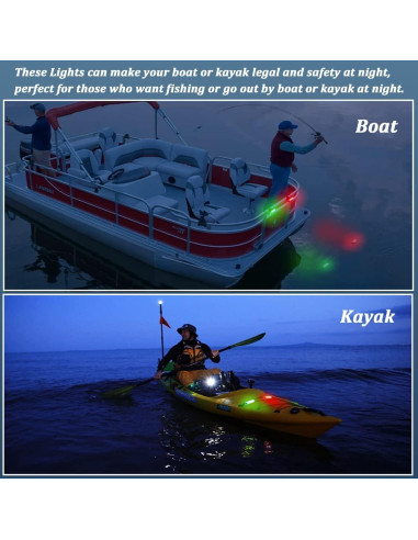Luces de Navegación Botepon para Kayak y Barco - Impermeables