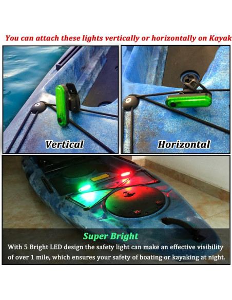 Luces de Navegación Botepon para Kayak y Barco - Impermeables