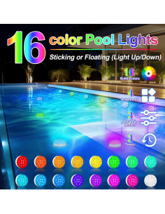 Luces LED Sumergibles CRISLEX 2 Paquetes IP68 Control Remoto 2