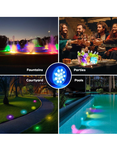 Luces LED Recargables para Piscina VICHTOP - Paquete de 2 IP68