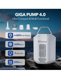 Bomba de Aire Portátil GIGA PUMP 4.0 con Luz Camping 4.2 kPa 2