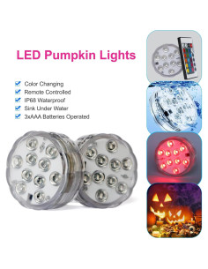 Luces LED sumergibles Tripop TP-SLL2RGBR4 con control remoto 2