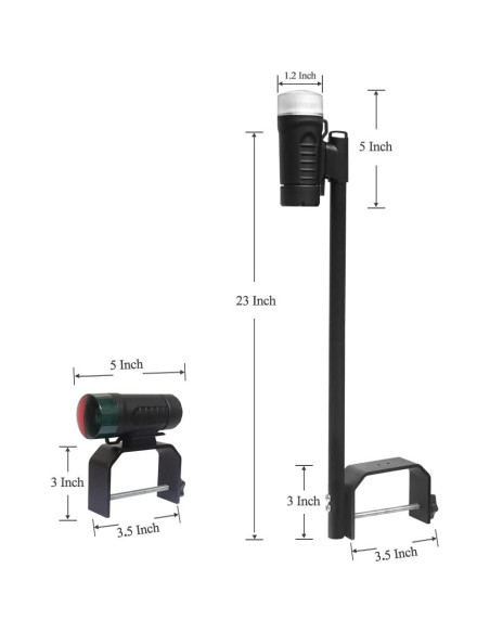 Luz de Navegación LED Portátil Sebnux para Barcos y Kayaks