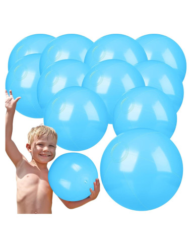 Raiten 12 Pelotas de Playa Inflables 30.48 cm Azul Claro