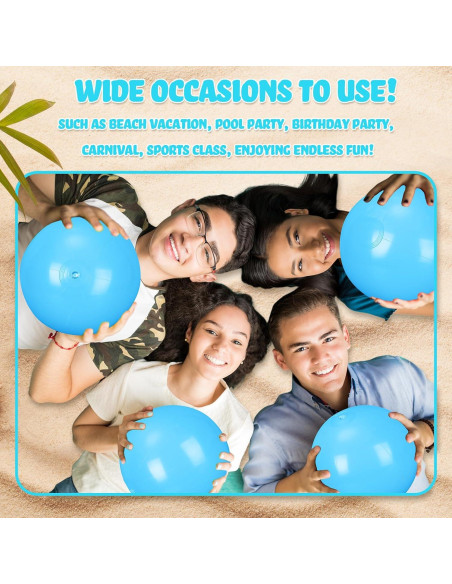 Raiten 12 Pelotas de Playa Inflables 30.48 cm Azul Claro