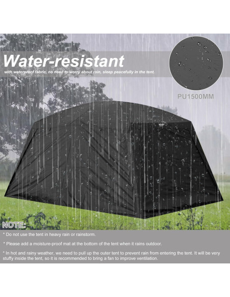 Carpa de Camping Vidalido para 4-6 Personas Doble Capa Impermeable