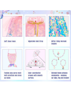 Disfraz de Princesa Meland para Niñas 3-8 Años 11 Piezas 2