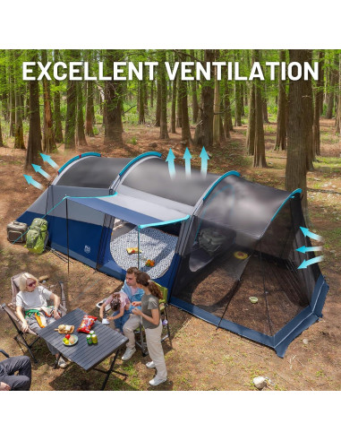 Tienda de Camping TIMBER RIDGE para 8 Personas 6.1x2.4m Impermeable