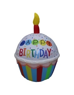 Cupcake Inflable Multicolor 4 Pies con Luces - Blossom Inflatables