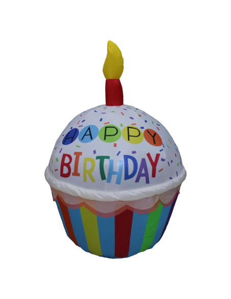 Cupcake Inflable Multicolor 4 Pies con Luces - Blossom Inflatables