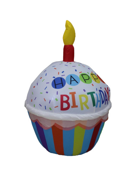 Cupcake Inflable Multicolor 4 Pies con Luces - Blossom Inflatables