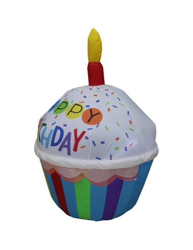 Cupcake Inflable Multicolor 4 Pies con Luces - Blossom Inflatables