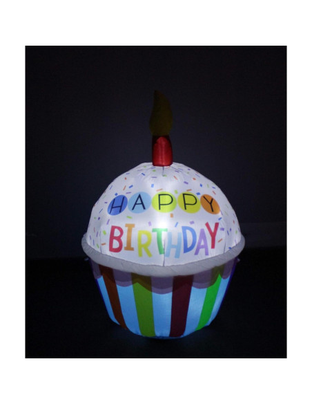 Cupcake Inflable Multicolor 4 Pies con Luces - Blossom Inflatables